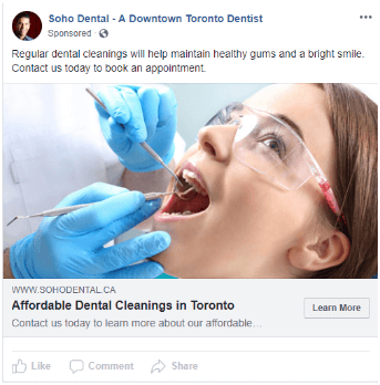 Facebook Ad Examples for Dentist